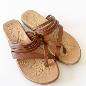 BOC by Born Brown Flat Sandals Women’s Size 7 Summer Beach Vacay Pool Slides